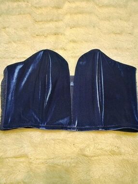 Victoria's Secret Blue Velvet Corset Top